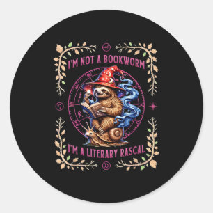 Ik ben geen boekenwurm, ik ben een literaire schav ronde sticker