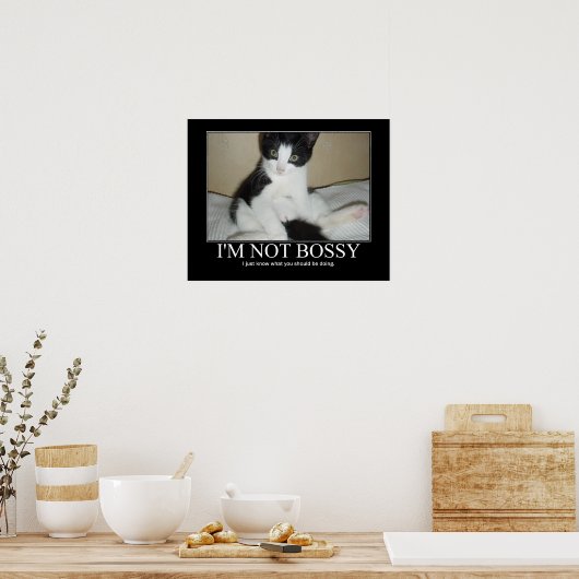 Ik ben geen Bossy Cat Artwork Poster (Keuken)