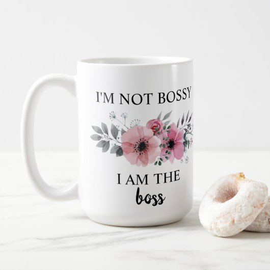 Ik ben geen bossy, ik ben de baas koffiemok (Met donut)