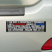 Ik ben geen complottheater - ik ben een historicus bumpersticker (Op auto)
