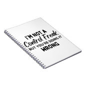 Ik ben geen controlefreak, maar je doet het verkee notitieboek (Rechterzijde)