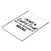 Ik ben geen controlefreak, maar je doet het verkee notitieboek (Linkerzijde)