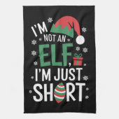 Ik ben geen elf, alleen maar korte, grappige kerst theedoek (Verticaal)