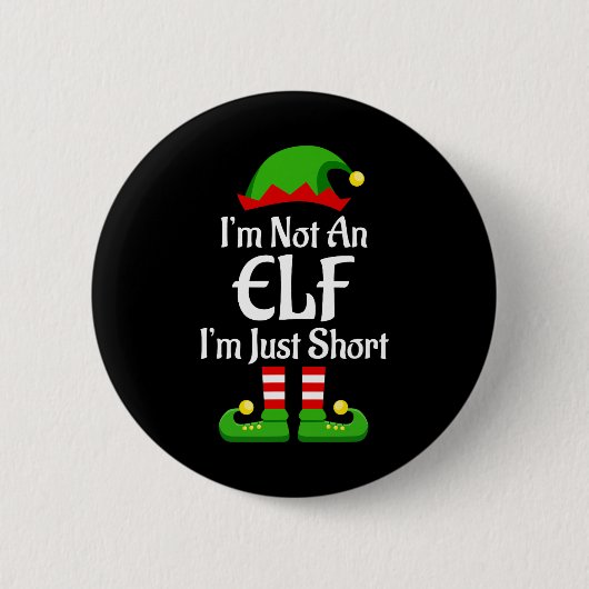Ik ben geen Elf Familie kerstbal die Mannen aanpas Ronde Button 5,7 Cm (Voorkant)