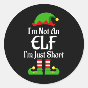Ik ben geen Elf Familie kerstbal die Mannen aanpas Ronde Sticker
