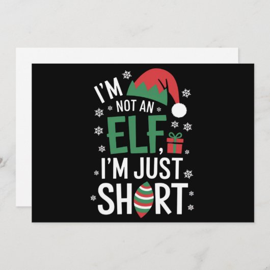 Ik ben geen elf, gewoon klein, grappige kerst Kers Feestdagenkaart (Voorkant / Achterkant)