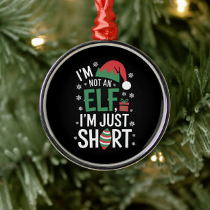 Ik ben geen elf, gewoon klein, grappige kerst Kers Metalen Ornament