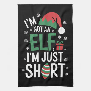 Ik ben geen elf, gewoon klein, grappige kerst Kers Theedoek