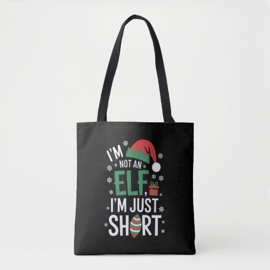Ik ben geen elf, gewoon klein, grappige kerst Kers Tote Bag (Voorkant)