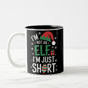 Ik ben geen elf, gewoon klein, grappige kerst Kers Tweekleurige Koffiemok