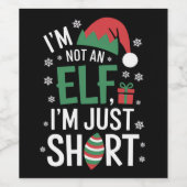 Ik ben geen elf, gewoon klein, grappige kerst Kers Wijn Etiket (Enkel label)