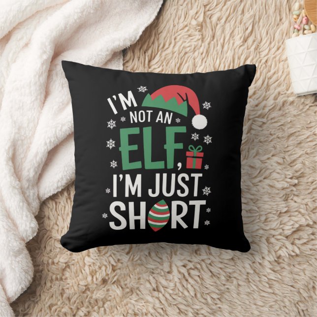 Ik ben geen elf, gewoon klein, leuke kerst Kerstmi Kussen (Deken)