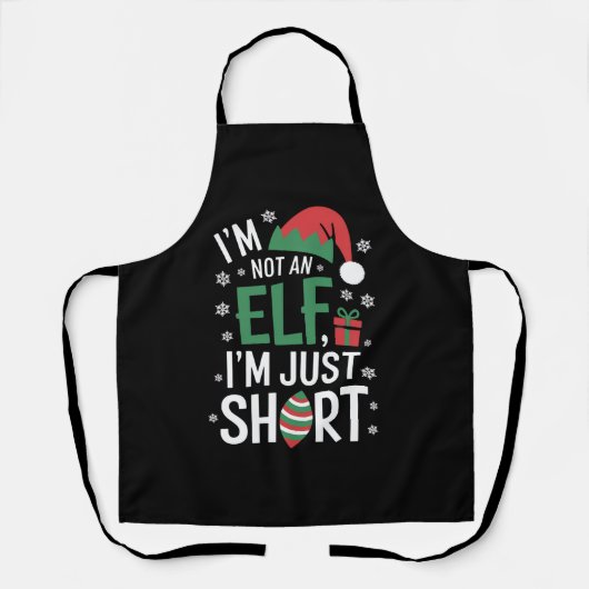Ik ben geen elf, gewoon klein, leuke kerst Kerstmi Schort (Voorkant)