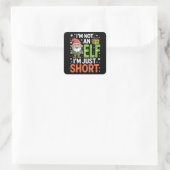 Ik ben geen elf, gewoon klein, leuke kerst Kerstmi Vierkante Sticker (Tas)