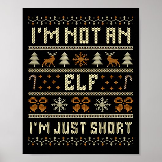 Ik ben geen elf, ik ben gewoon klein Grappig kerst Poster (Voorkant)