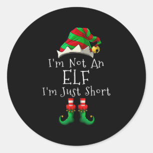 Ik ben geen elf im gewoon korte grappige kerst wed ronde sticker