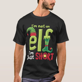 Ik ben geen elf in een korte, grappige kerstwedstr t-shirt