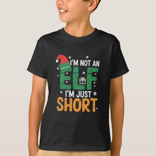 Ik ben geen elf, maar een korte, grappige kerstmis t-shirt (Voorkant)