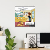 Ik ben geen Fan Punny Poster (Thuiskantoor)