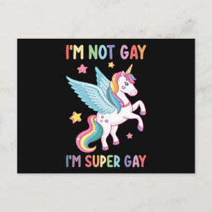 Ik ben geen Gay Ik ben Super Gay Pride LGBT Eenhoo Briefkaart