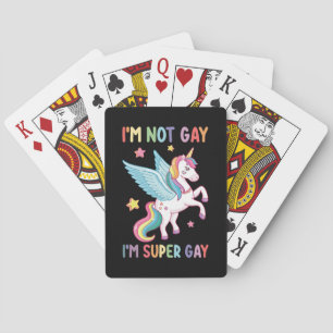Ik ben geen Gay Ik ben Super Gay Pride LGBT Eenhoo Pokerkaarten