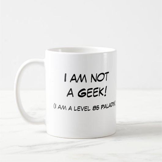 Ik ben geen geek. koffiemok (Links)
