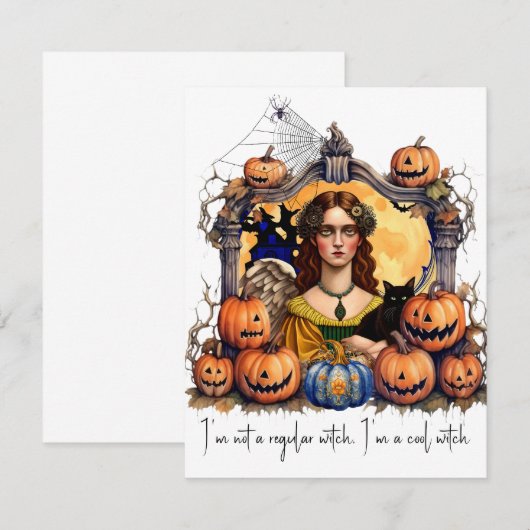 Ik ben geen gewone heks, ik ben een coole heks notitiekaartje (Voorkant / Achterkant)