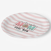 Ik ben geen gewone moeder Pink Stripes Papieren Bordje (Gekanteld)