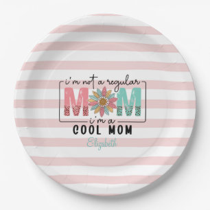 Ik ben geen gewone moeder Pink Stripes Papieren Bordje