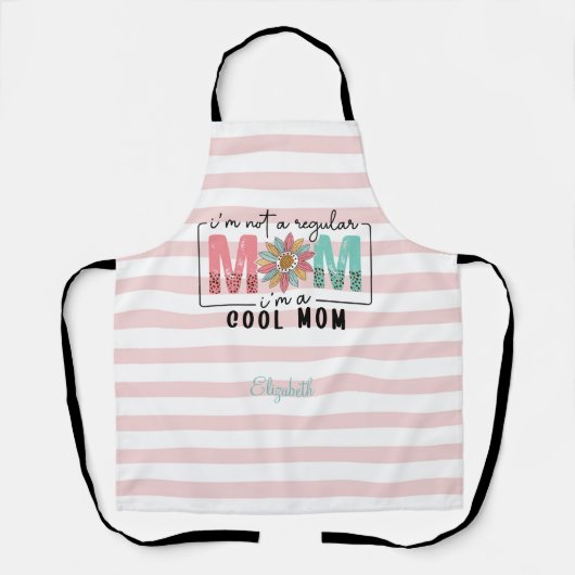 Ik ben geen gewone moeder Pink Stripes Schort (Voorkant)