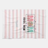 Ik ben geen gewone moeder Pink Stripes Theedoek (Horizontaal)