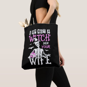 Ik ben geen Heks Ik ben je Vrouw Zwarte Halloween Tote Bag
