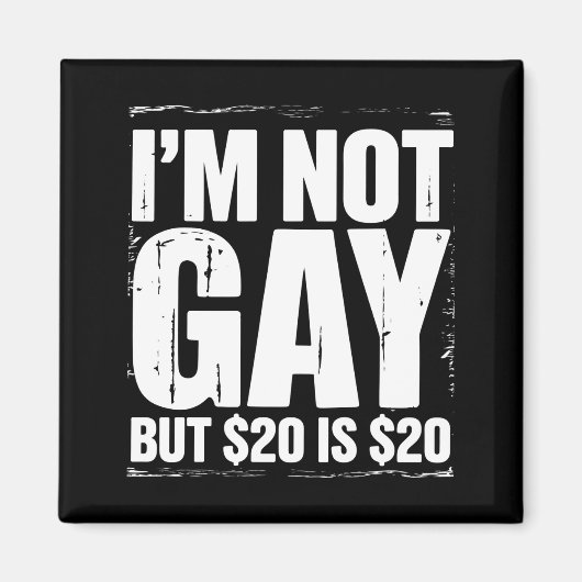 Ik ben geen homo, maar $ 20 is $ 20 Grappige LGBTQ Magneet (Voorkant)