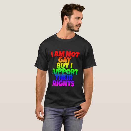 Ik ben geen homo, maar ik steun hun rechten t-shirt (Voorkant volledig)