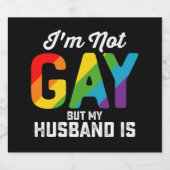 Ik ben geen homo maar mijn man is grappig LGBTQ Pr Bier Etiket (Enkel label)