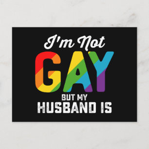 Ik ben geen homo maar mijn man is grappig LGBTQ Pr Briefkaart