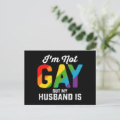 Ik ben geen homo maar mijn man is grappig LGBTQ Pr Briefkaart (Staand voorkant)