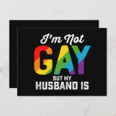 Ik ben geen homo maar mijn man is grappig LGBTQ Pr Briefkaart (Voorkant / Achterkant)