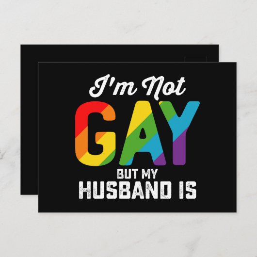 Ik ben geen homo maar mijn man is grappig LGBTQ Pr Briefkaart (Voorkant / Achterkant)