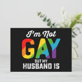 Ik ben geen homo maar mijn man is grappig LGBTQ Pr Kaart (Staand voorkant)