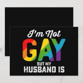 Ik ben geen homo maar mijn man is grappig LGBTQ Pr Kaart (Voorkant / Achterkant)