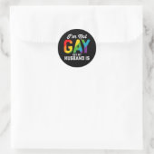 Ik ben geen homo maar mijn man is grappig LGBTQ Pr Ronde Sticker (Tas)