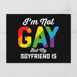 Ik ben geen homo maar mijn vriend is grappig LGBTQ Briefkaart