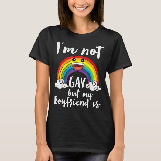 Ik ben geen homo maar mijn vriend is LGBT maand ac T-shirt (Voorkant)