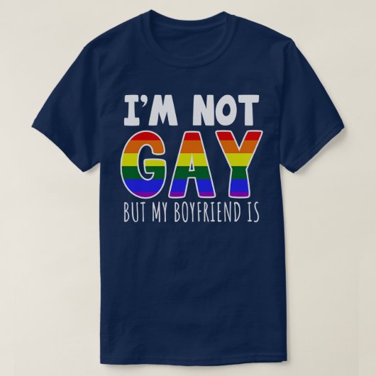 Ik ben geen homo, maar mijn vriend is... t-shirt (Design voorkant)