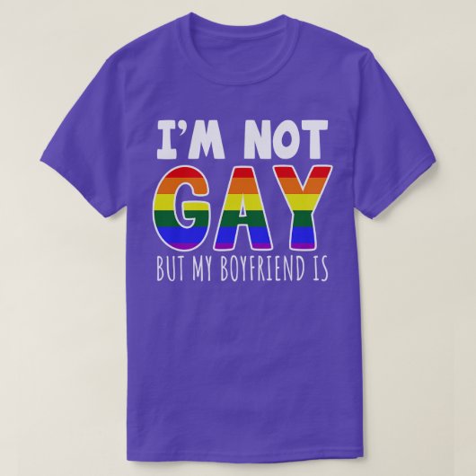 Ik ben geen homo, maar mijn vriend is... t-shirt (Design voorkant)