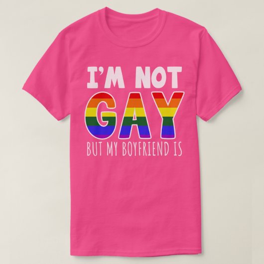 Ik ben geen homo, maar mijn vriend is... t-shirt (Design voorkant)