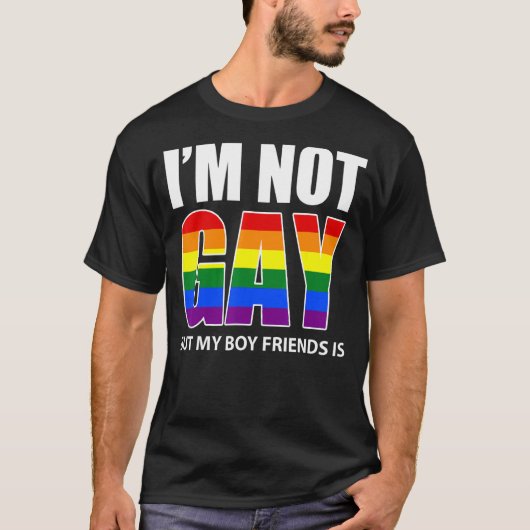 Ik ben geen homo, maar mijn vriend is vlaggen. t-shirt (Voorkant)
