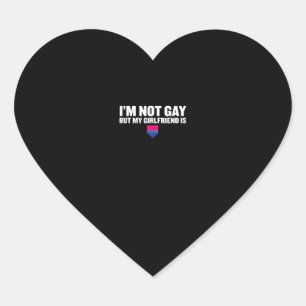 Ik ben geen homo, maar mijn Vriendin is biseksuele Hart Sticker