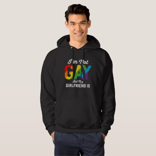 Ik ben geen homo, maar mijn Vriendin is grappig LG Hoodie (Voorkant volledig)
